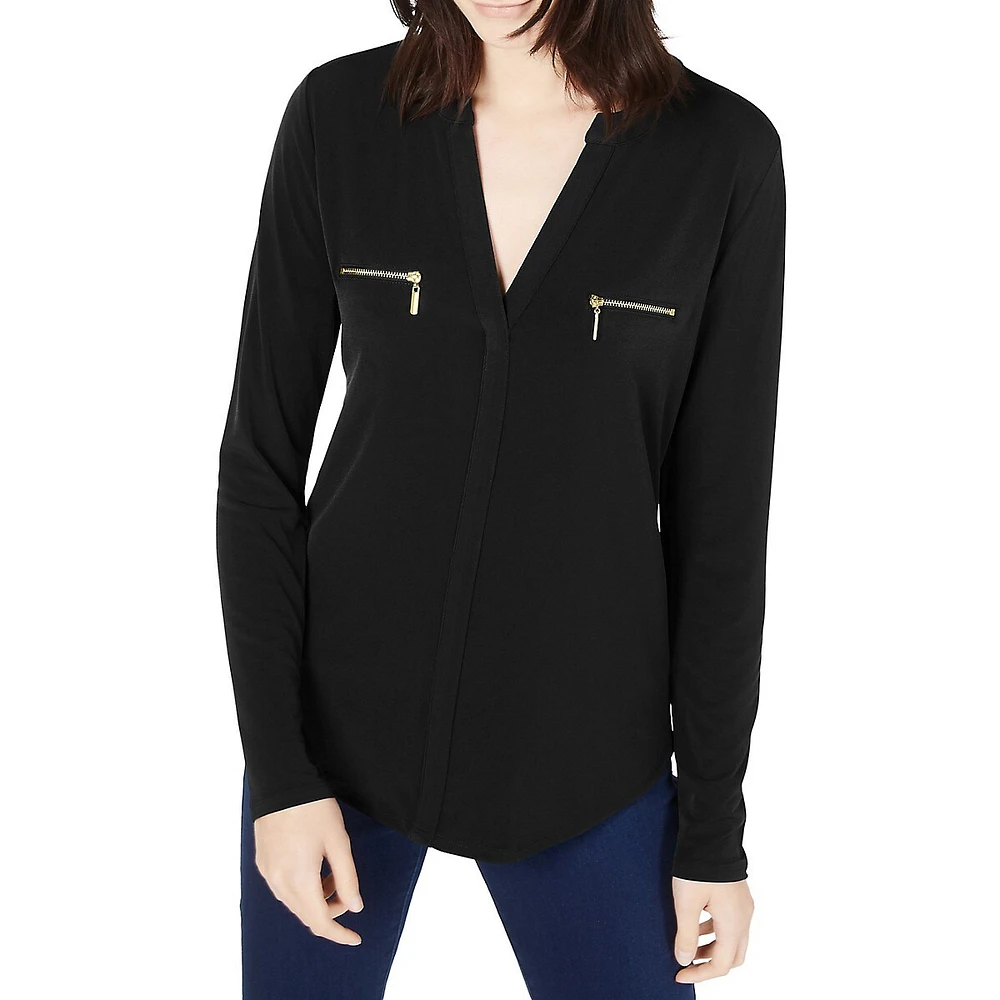 Zip-Pocket Blouse