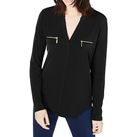 Zip-Pocket Blouse