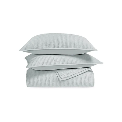 Pickstitch 3-Piece Cotton Coverlet Set