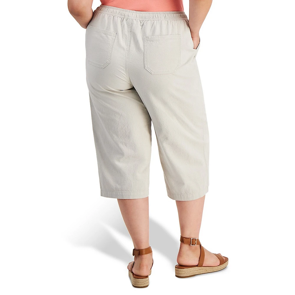 Plus Quinn Drawstring Capri Pants