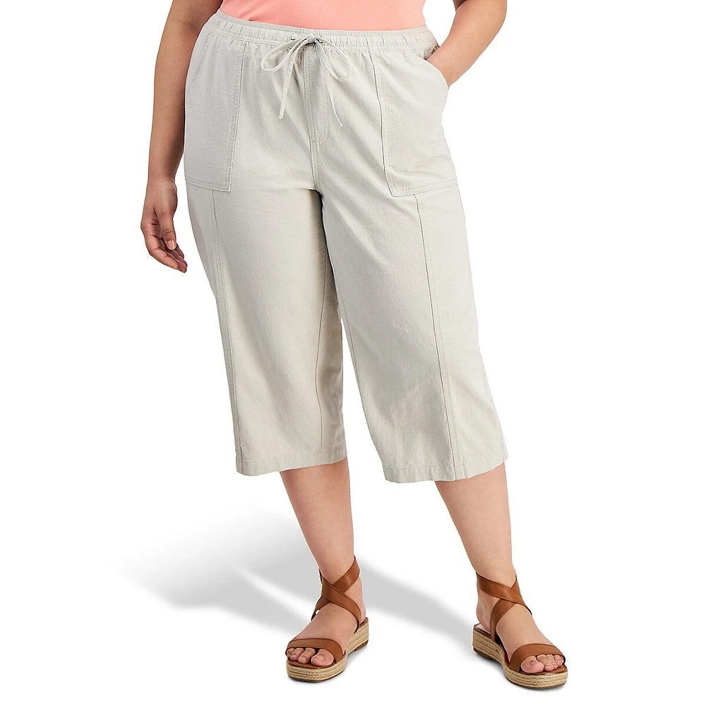 Plus Quinn Drawstring Capri Pants