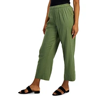 Petite Cropped Pull-On Pants