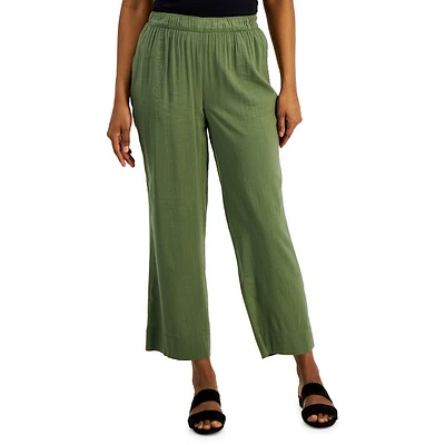 Petite Cropped Pull-On Pants