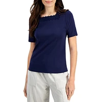 Lace-Trim Squareneck Top