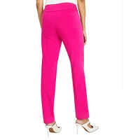 Tummy-Control Pull-On Straight-Leg Pants