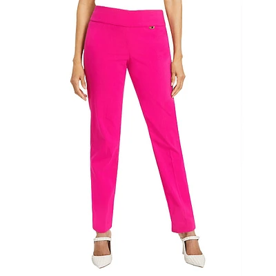 Tummy-Control Pull-On Straight-Leg Pants