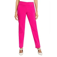 Tummy-Control Pull-On Straight-Leg Pants