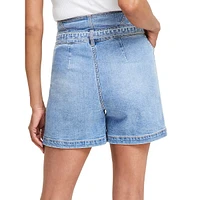 High-Rise Tied-Belt Shorts