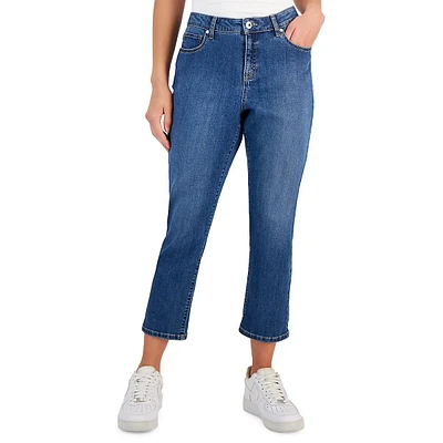 Mid-Rise Curvy Capri Jeans