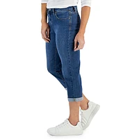 Petite Mid-Rise Curvy Capri Jeans