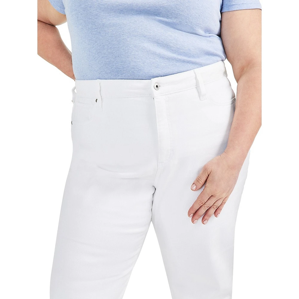 Plus High-Rise Natural Straight-Leg Jeans