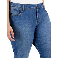 Plus Mid-Rise Curvy Capri Jeans