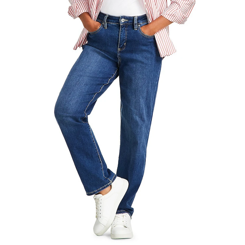 Curvy Straight-Leg High-Rise Jeans