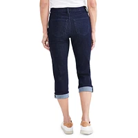 Petite High-Rise Cuffed Capri Jeans