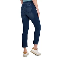 Mid-Rise Capri Denim Leggings