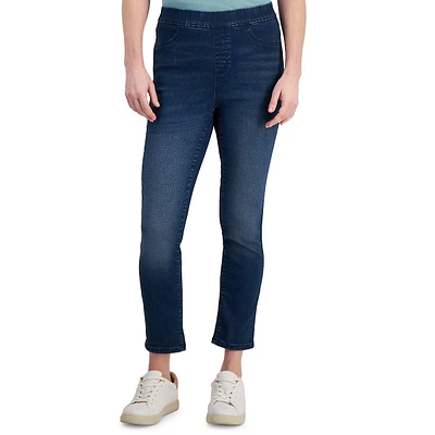 Mid-Rise Capri Denim Leggings