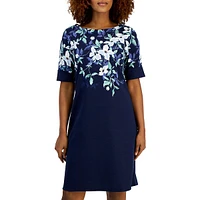 Boatneck Floral Dress