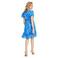 Petite Robe portefeuille à volants et imprimé floral
