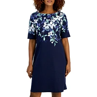 Petite Boatneck Floral Dress