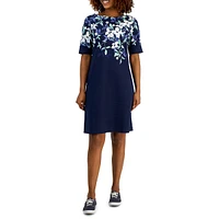 Petite Boatneck Floral Dress