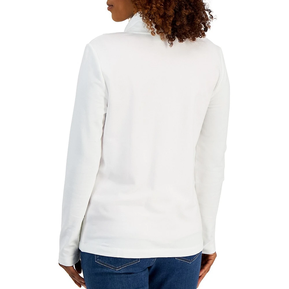 Petite Mockneck Zip-Front Jacket