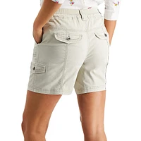 Petite Mid-Rise Zigzag Stitch Cargo Shorts