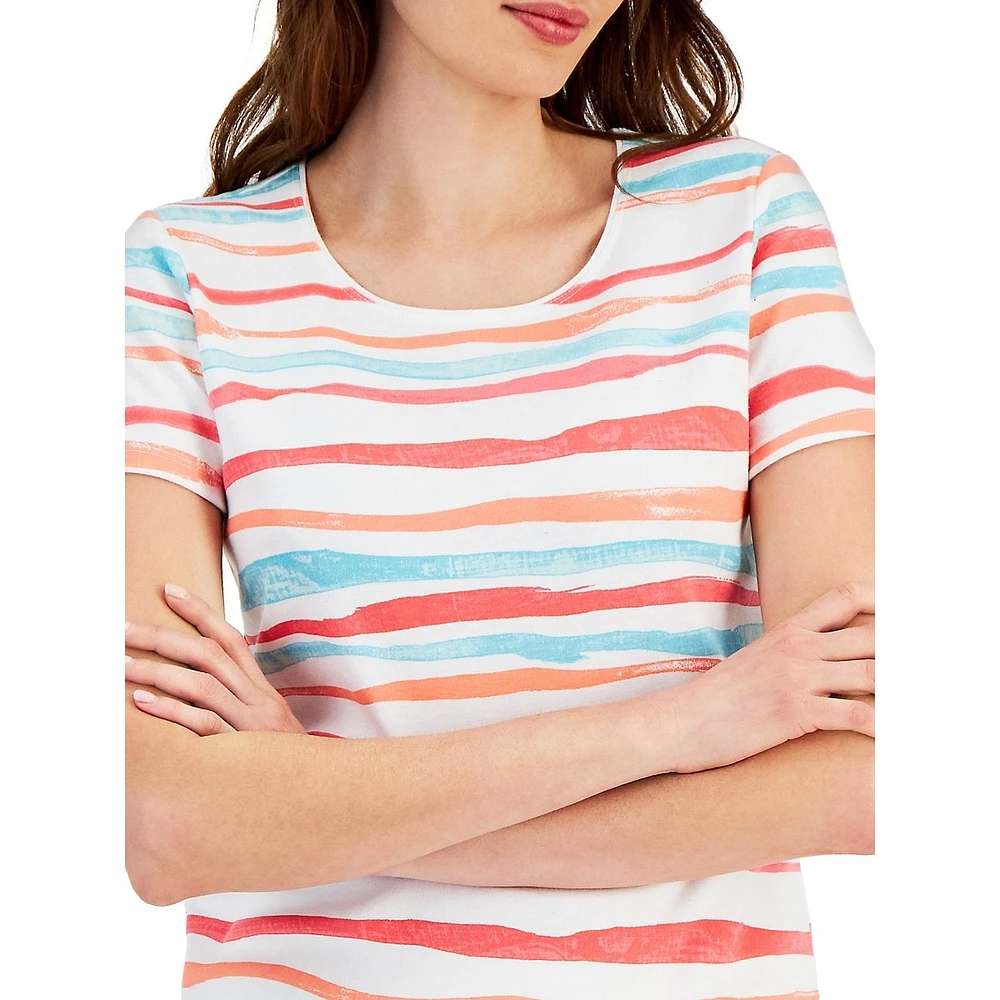 Petite Sasha Stripe Short-Sleeve Top