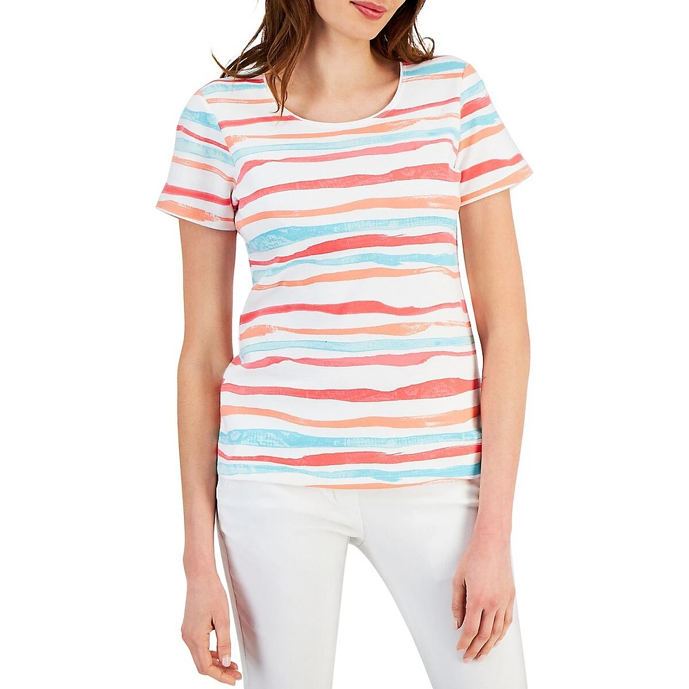 Petite Sasha Stripe Short-Sleeve Top