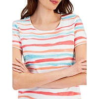 Sasha Stripe Short-Sleeve Top