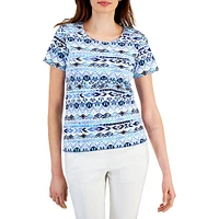 Watercolour Stripe Short-Sleeve Top