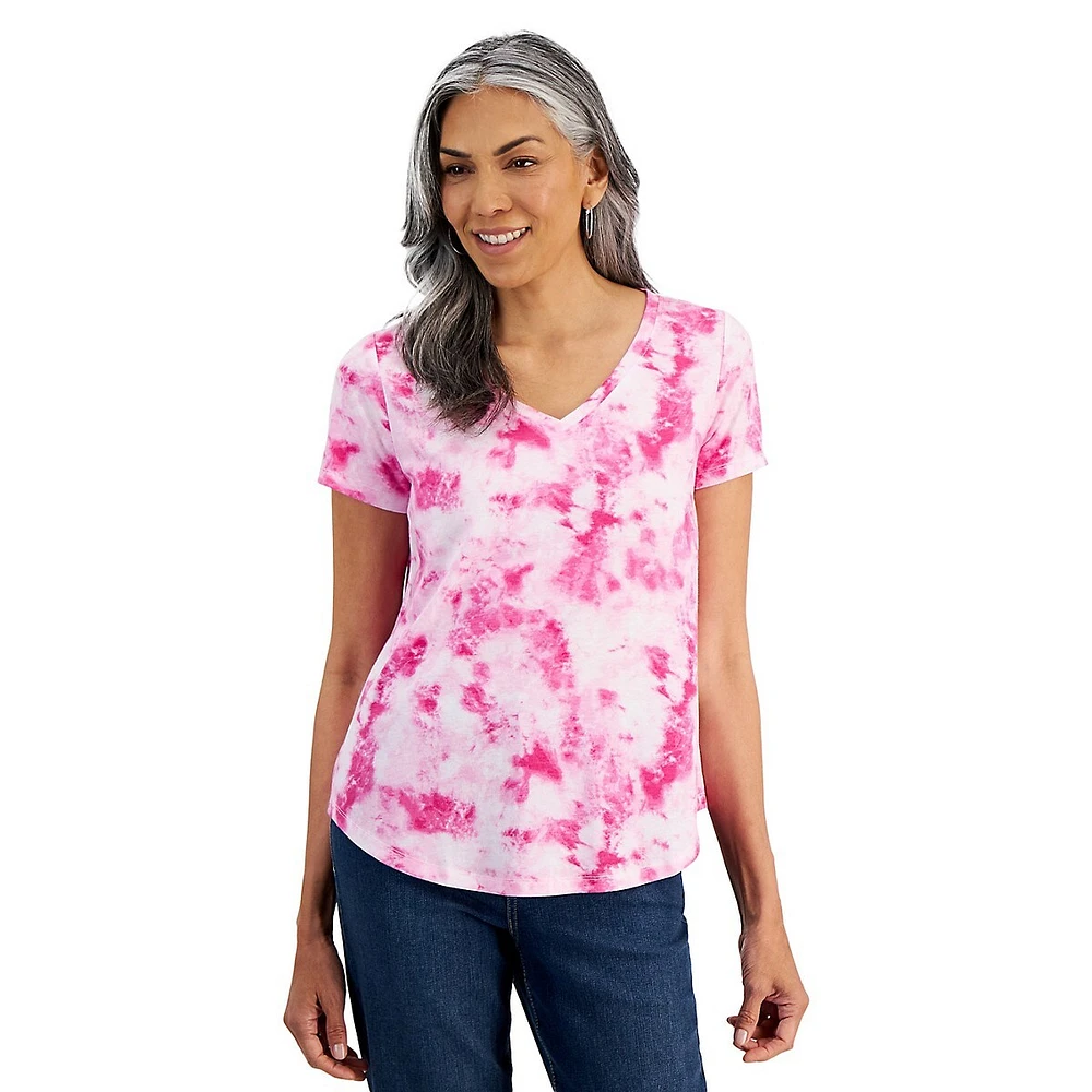 Tie-Dye V-Neck T-Shirt