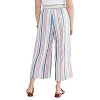 Sandy Stripe Cropped Drawstring Pants