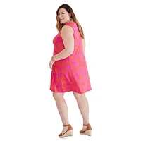 Plus Robe trapèze fleurie sans manches