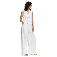 Gilet de costume à fines rayures