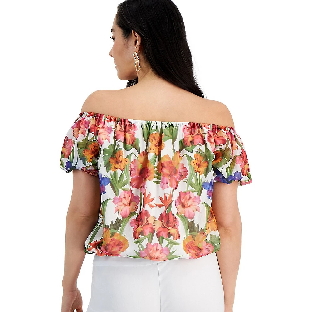 Floral Puff-Sleeve Top