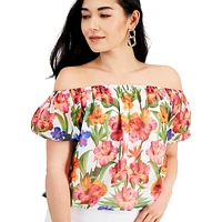 Floral Puff-Sleeve Top