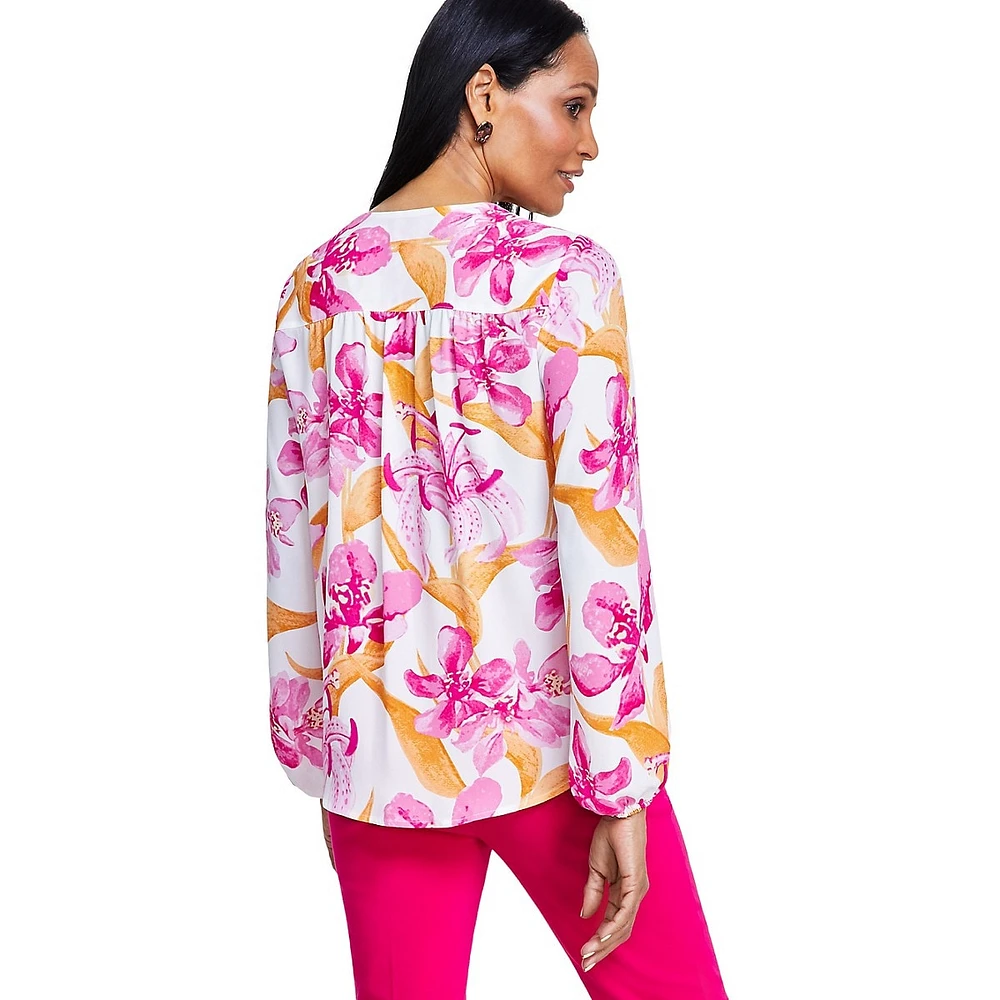 Floral Surplice Blouse