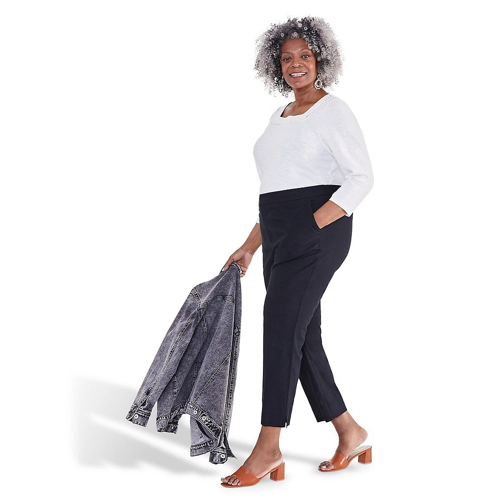 Plus Pantalon longueur cheville taille mi-haute pour tous les jours