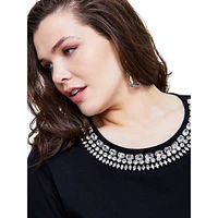 Plus Rhinestone-Embellished T-Shirt