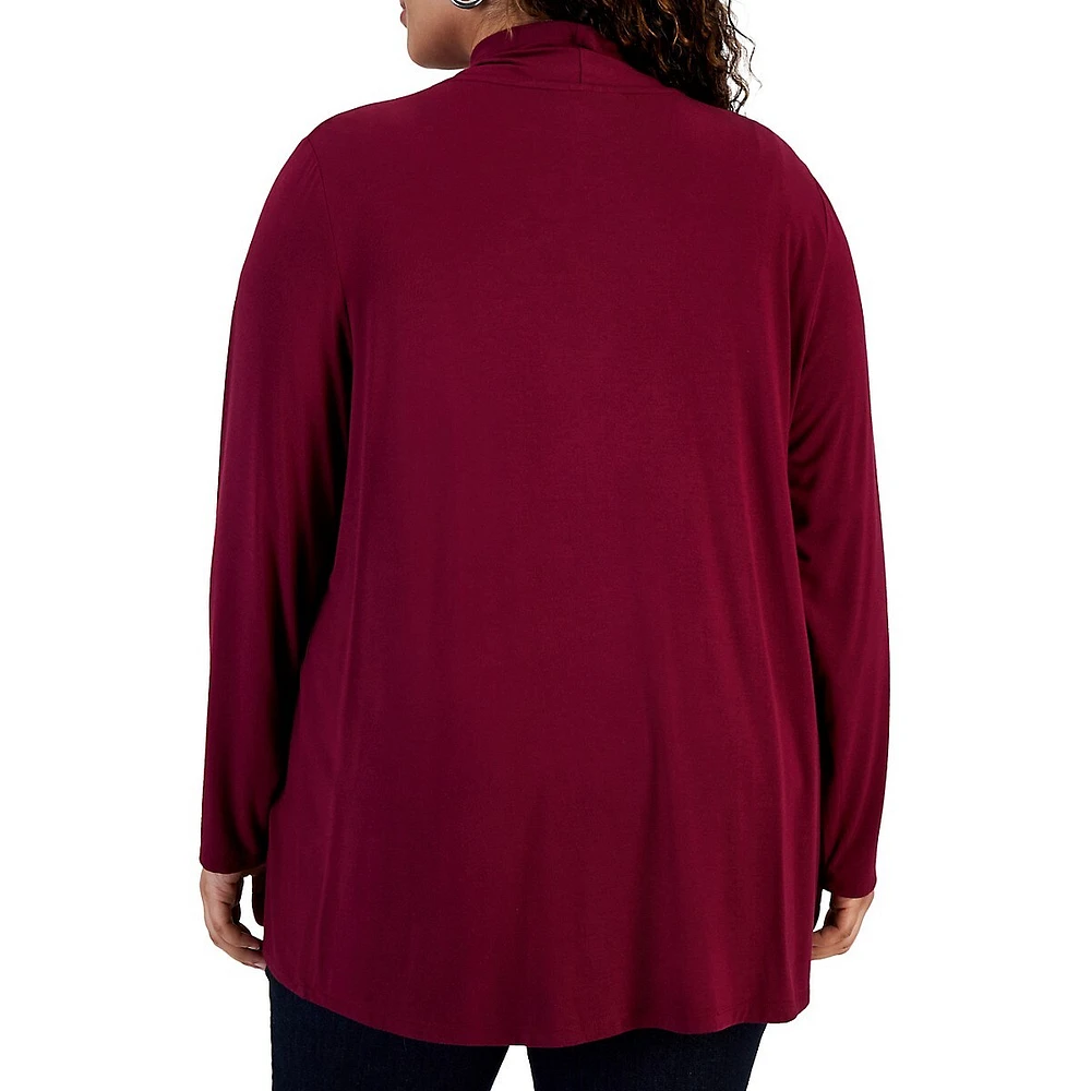 Plus Cardigan ouvert en cascade