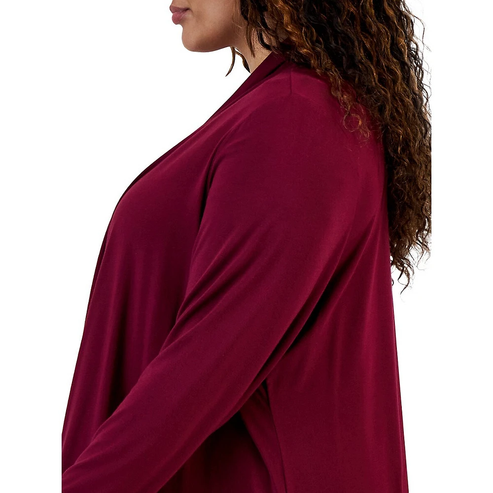 Plus Cardigan ouvert en cascade