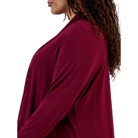 Plus Cascade Open-Front Cardigan