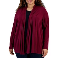 Plus Cascade Open-Front Cardigan