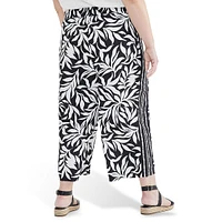 Plus ​Border-Print Cropped Wide-Leg Pants