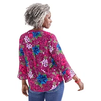 Petite Floral Pintucked Top