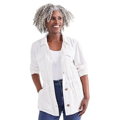 Petite Linen-Blend Field Jacket