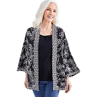 Petite Linen-Blend Reversible Open-Front Jacket