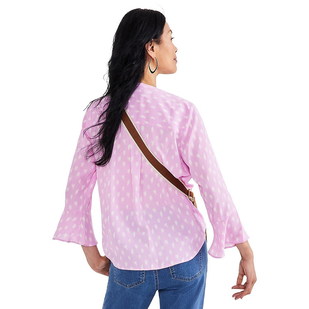 Petite Dotted & Pintucked Tunic Top