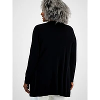 Plus Open-Front Long-Sleeve Cardigan