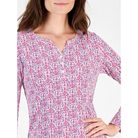 Tile Treat Printed Henley Top